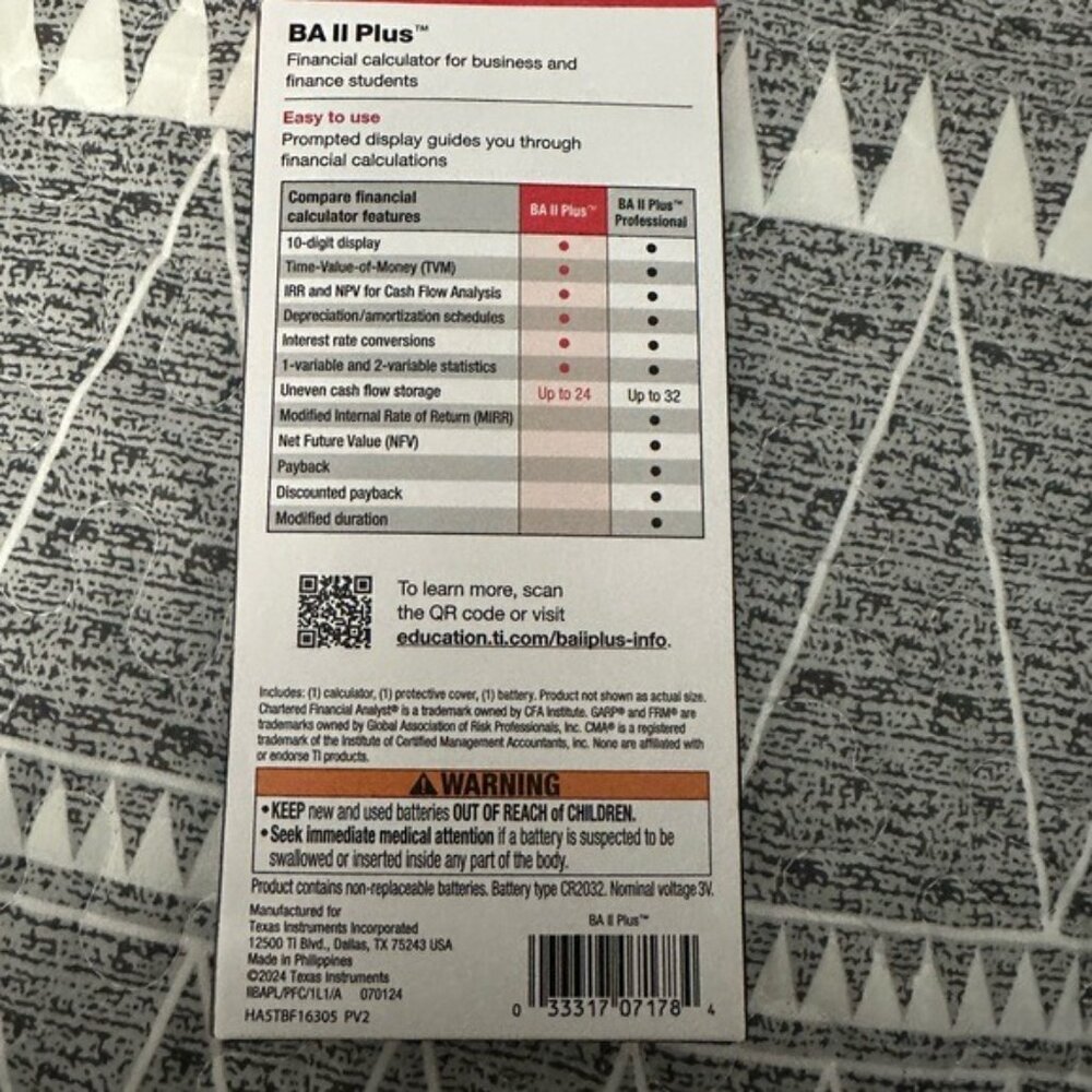 Texas Instruments BA II Plus Financial Calculator - Black - Picture 3 of 7